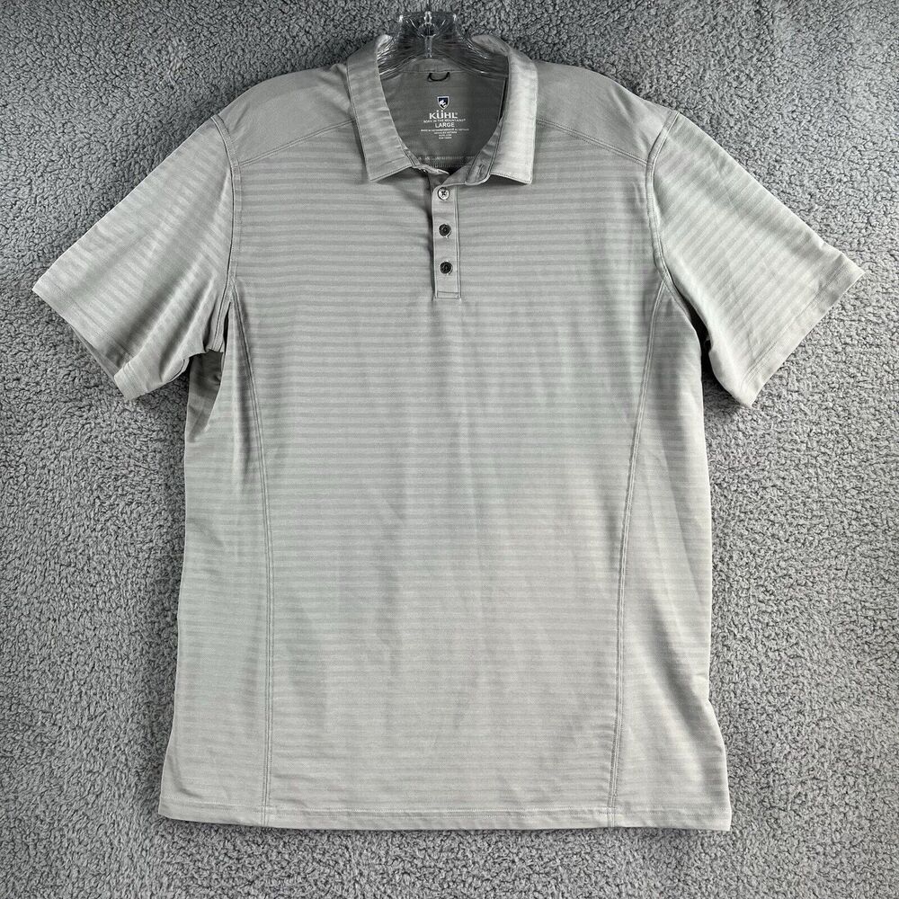 Kuhl Gray Striped Polo Shirt